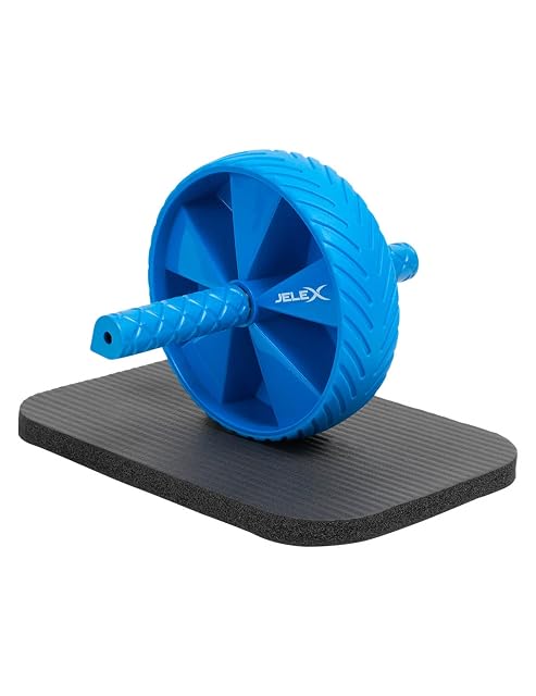 JELEX blaues Ab Wheel mit einer gepolsterten Kniematte