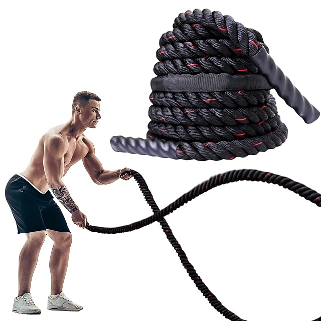 PROIRON Battle Rope aus dreisträngigem Poly Dac mit schrumpfschlauchversiegelten Enden