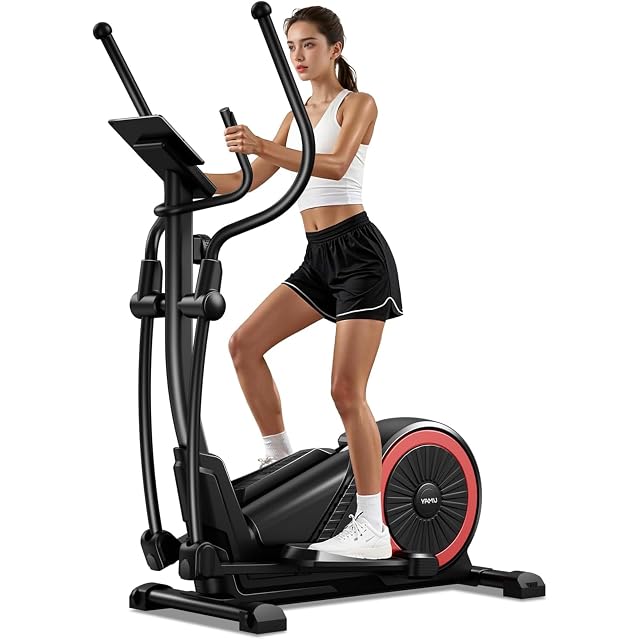 CURSOR FITNESS Crosstrainer mit Stahlrahmen, Pulsgriffen und LCD-Anzeige