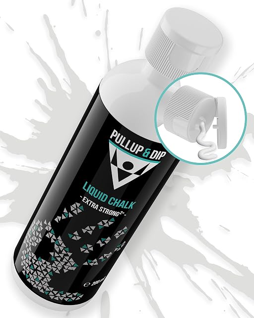 PULLUP & DIP Flasche auf einem weißen Spritzer liegend, der Klappverschluss offen in einem eingesetzten Kreis
