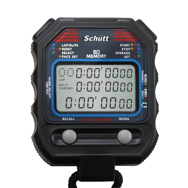 Schütt PC-90 Profi-Stoppuhr mit dreizeiliger Anzeige und Halsband