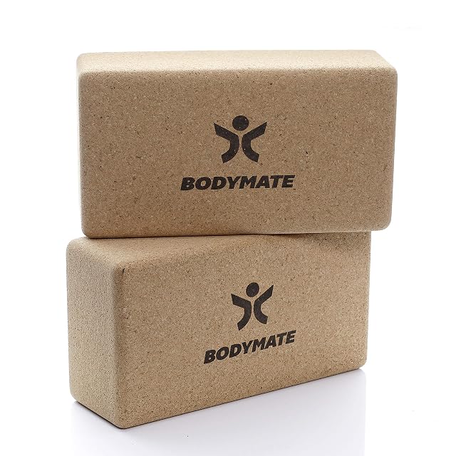 BODYMATE Paar Yogablöcke aus Naturkork
